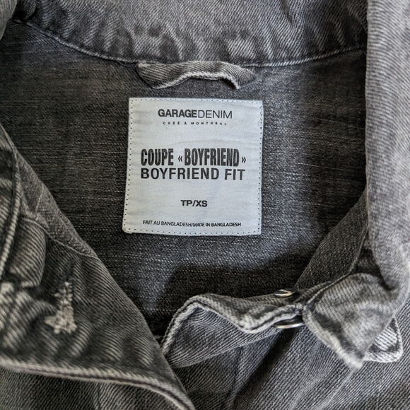 Garage Boyfriend Cut Gray Jean Jacket - XS - Picture 4 of 5